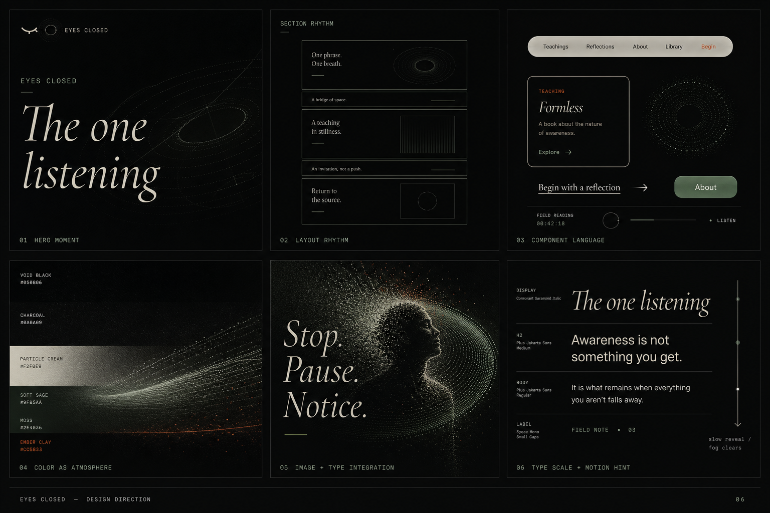 Formless web design direction board